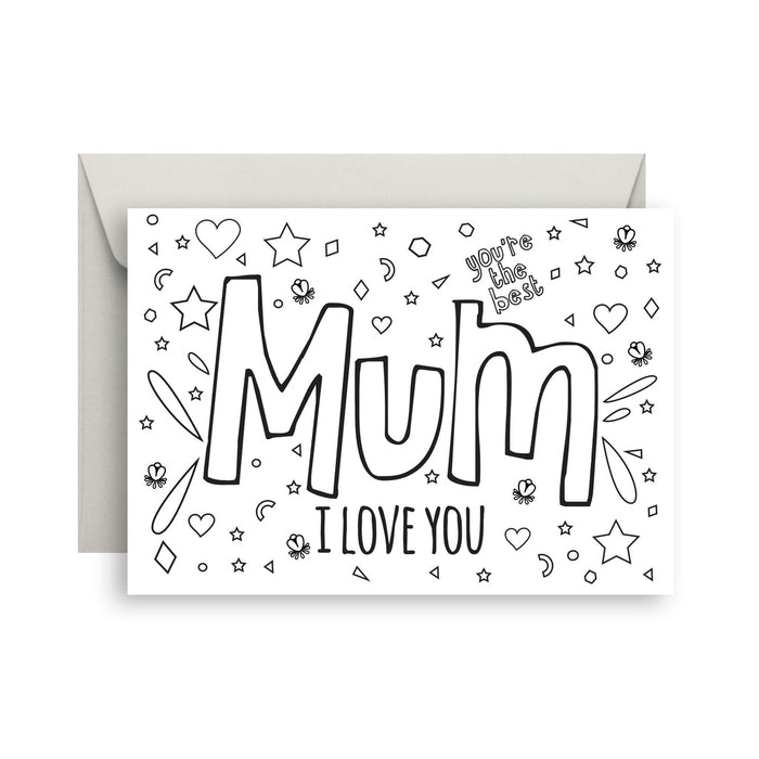 Colour Me in Greeting Card | Mum