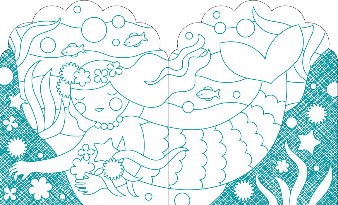 Petit Collage Colouring Book with Stickers - Mermaid