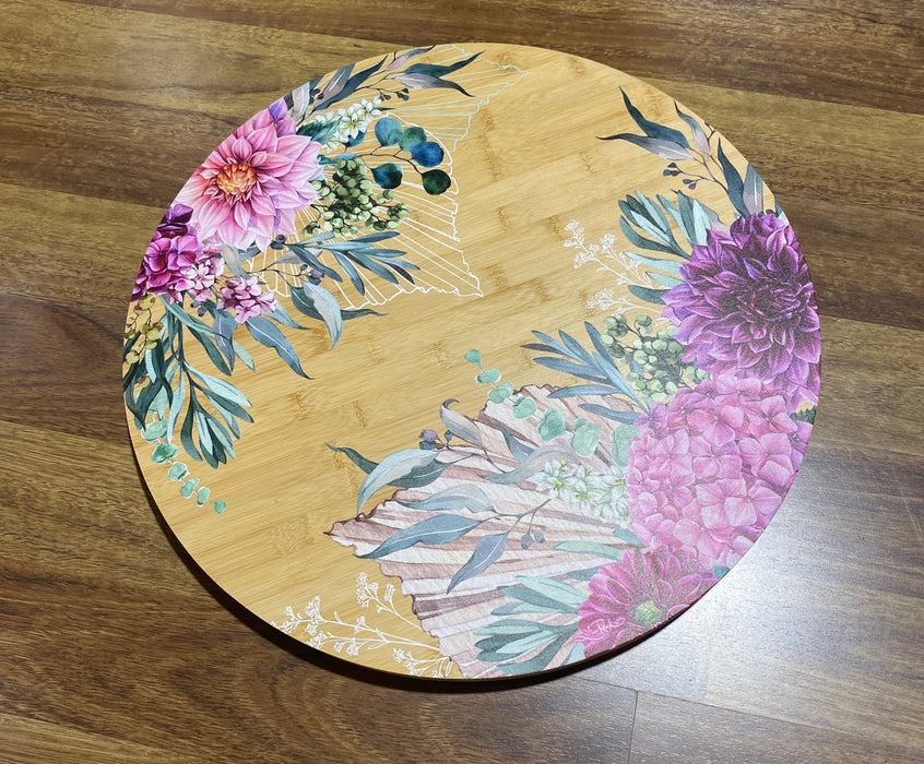 Lisa Pollock Lazy Susan Turntable | Chrysanthemum