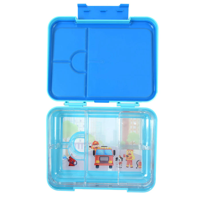 Bento Lunchbox (Large) - Light Blue Fire Truck