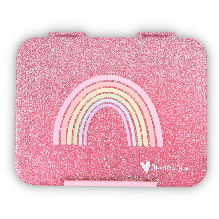 Bento Lunchbox (Large) - Pink Rainbow Glitter