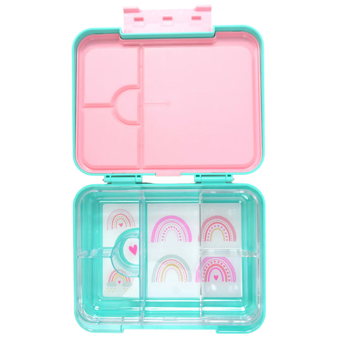 Bento Lunchbox (Large) - Teal Green Rainbow