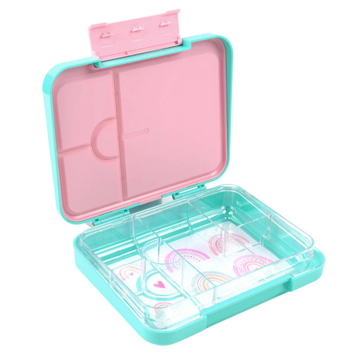 Bento Lunchbox (Large) - Teal Green Rainbow