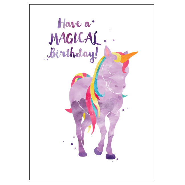 Birthday Card | Unicorn Watercolour