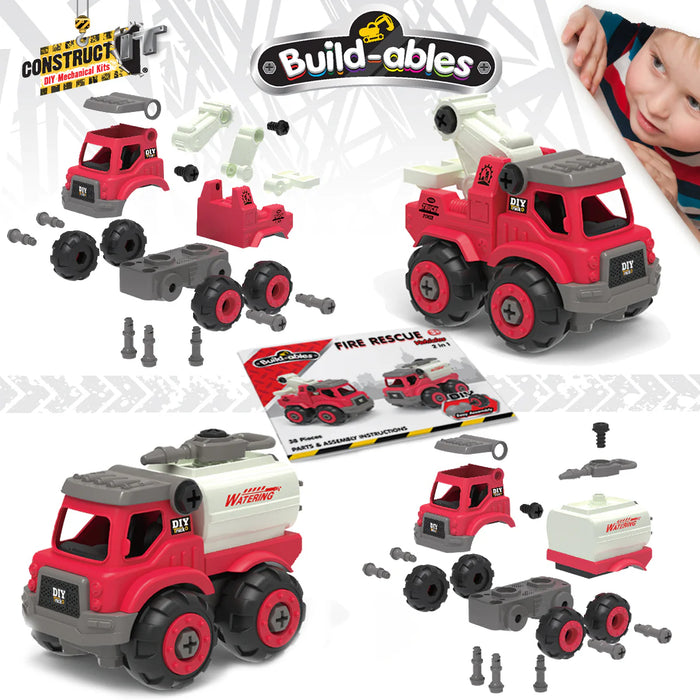 Build-ables Fire Rescue Vehicles 2 in 1