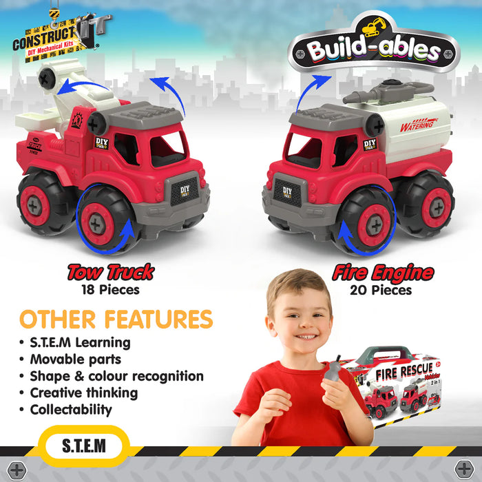 Build-ables Fire Rescue Vehicles 2 in 1