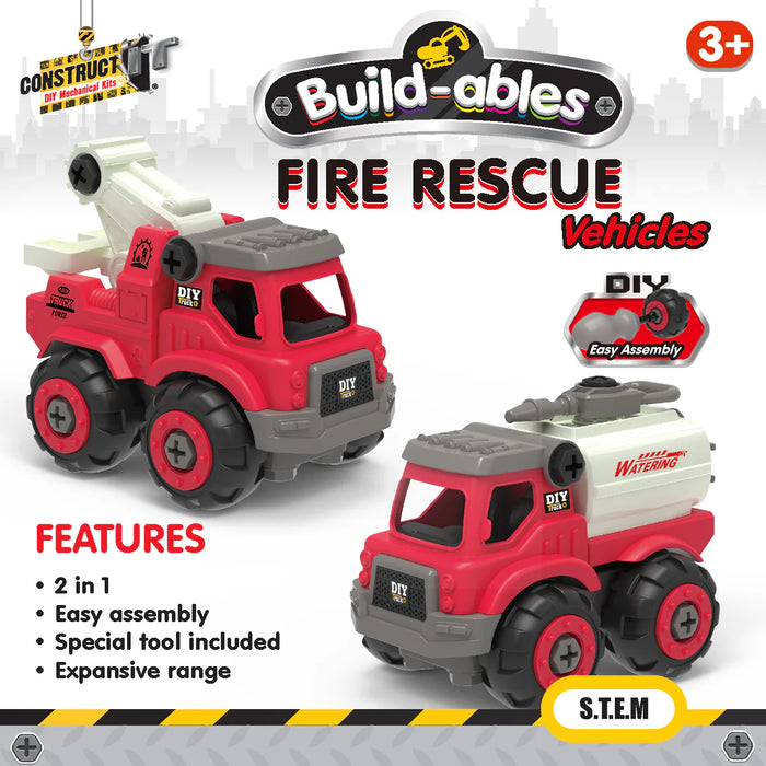Build-ables Fire Rescue Vehicles 2 in 1