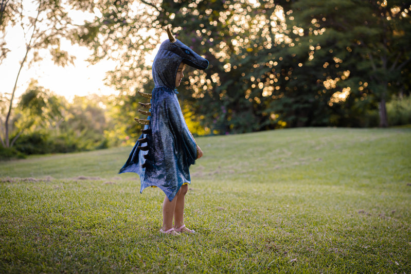 Cape | Teal & Gold Starry Night Dragon