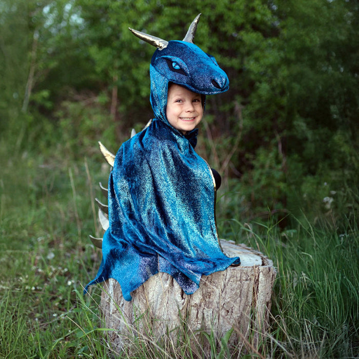 Cape | Teal & Gold Starry Night Dragon