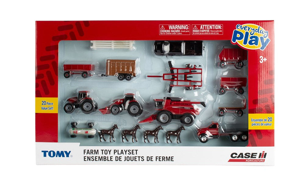 Case IH Tractor 20 Piece Farm Toy Playset
