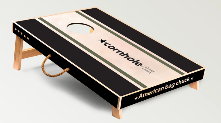 Planet Finska Game | Cornhole Bushman Black - Single Board Set
