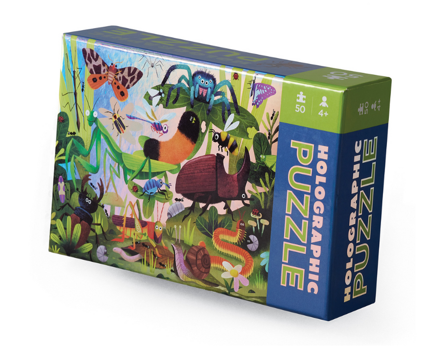 Crocodile Creek Foil Puzzle 50 pc - Backyard Bugs