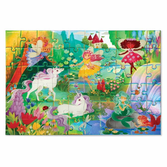 Crocodile Creek Foil Puzzle 60 pc - Magical Friends