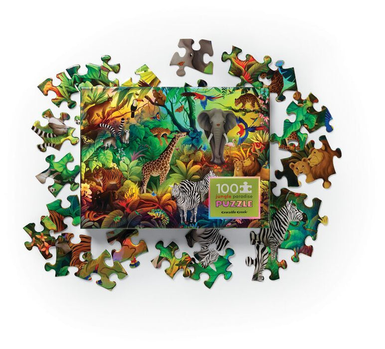 Crocodile Creek | Holographic Puzzle 100 pc - Jungle Paradise