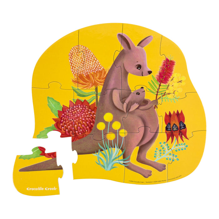Crocodile Creek | Mini Puzzle 12 pc | Kangaroo & Joey