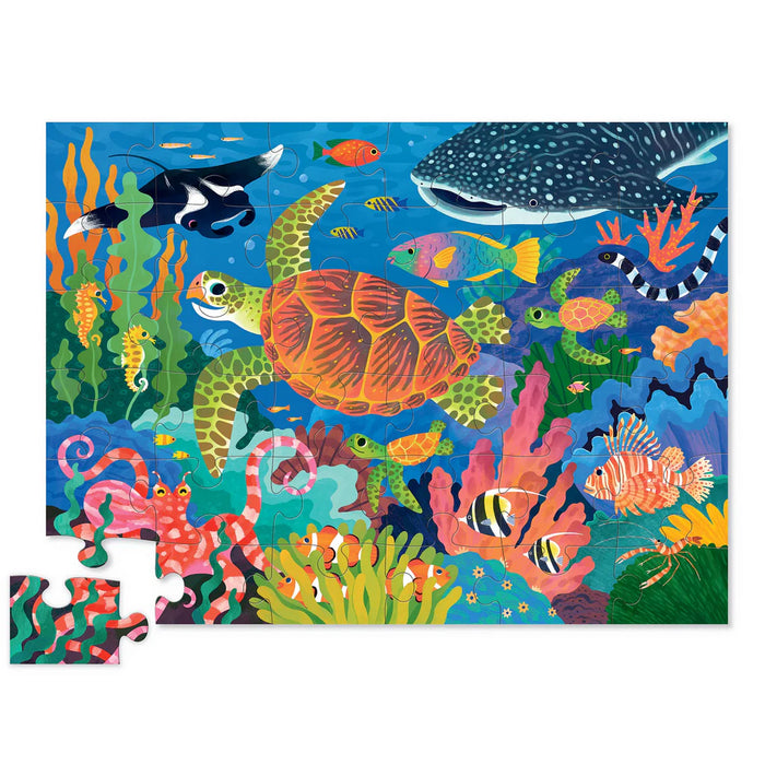 Crocodile Creek Puzzle | Floor | Sea Turtle (Foil Stamped)