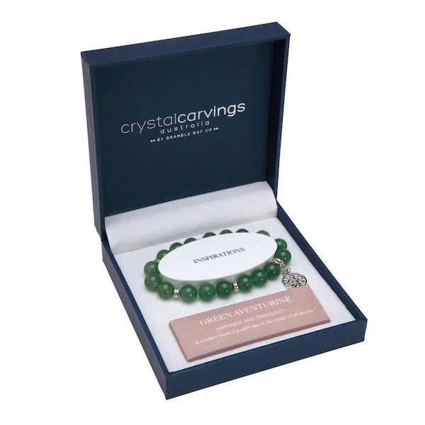 Crystal Carvings Bracelet | Green Aventurine