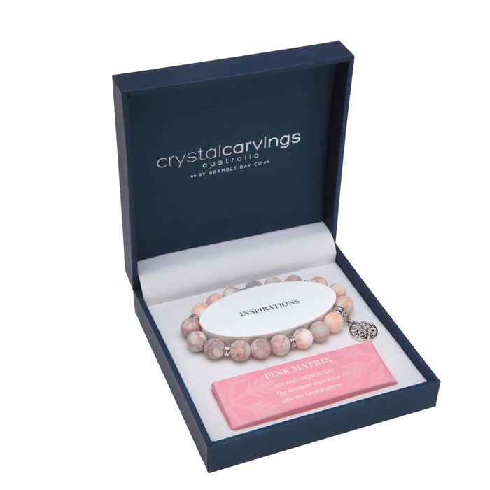 Crystal Carvings Bracelet | Pink Matrix