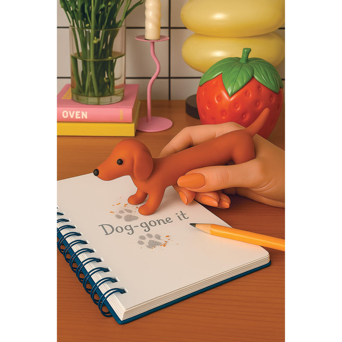 Dachshund Dog Eraser Set - Brown