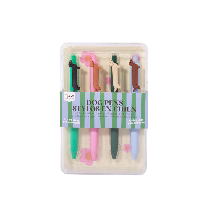 Dachshund Pens - Set of 4 Multi-Coloured