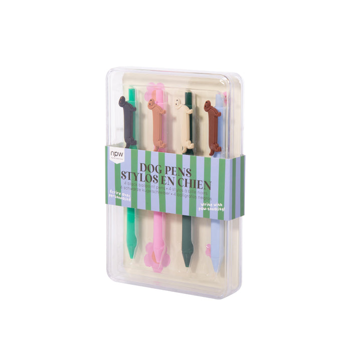 Dachshund Pens - Set of 4 Multi-Coloured