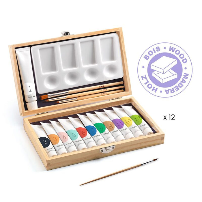 Djeco | Artist's Box with 12 Gouaches Tubes