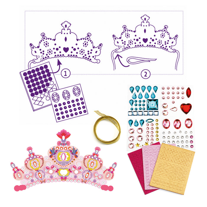 Djeco | Do It Yourself Princess Tiaras -Mosaic Stickers