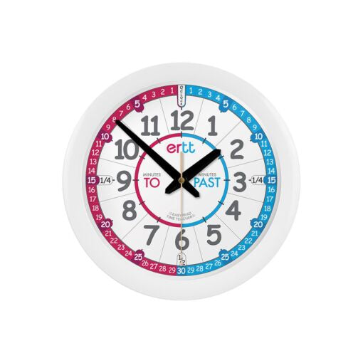 Easy Read 29cm Wall Clock - Red & Blue