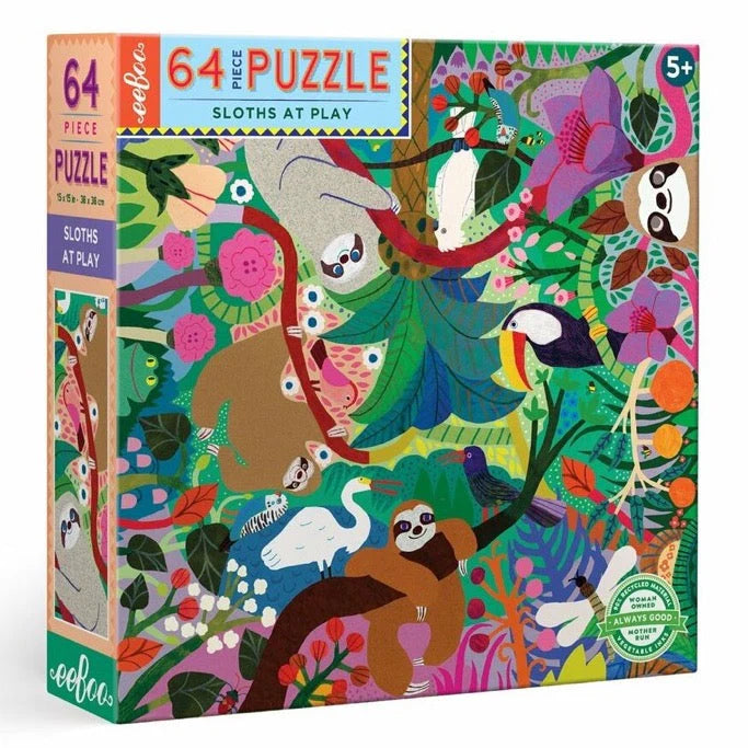 eeBoo 64 pc puzzle | Sloths at Play