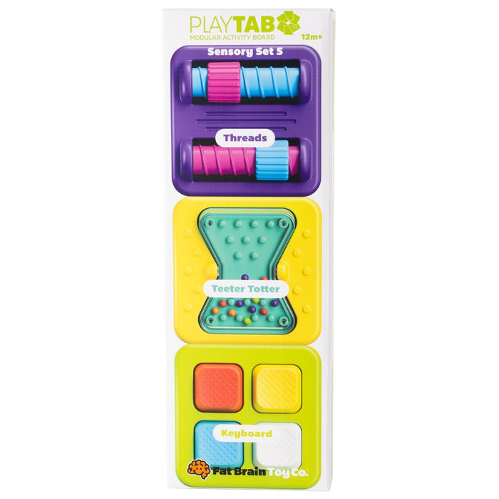 Fat Brain | PlayTab Sensory Set 5 (Threads, Teeter Totter, Keyboard)