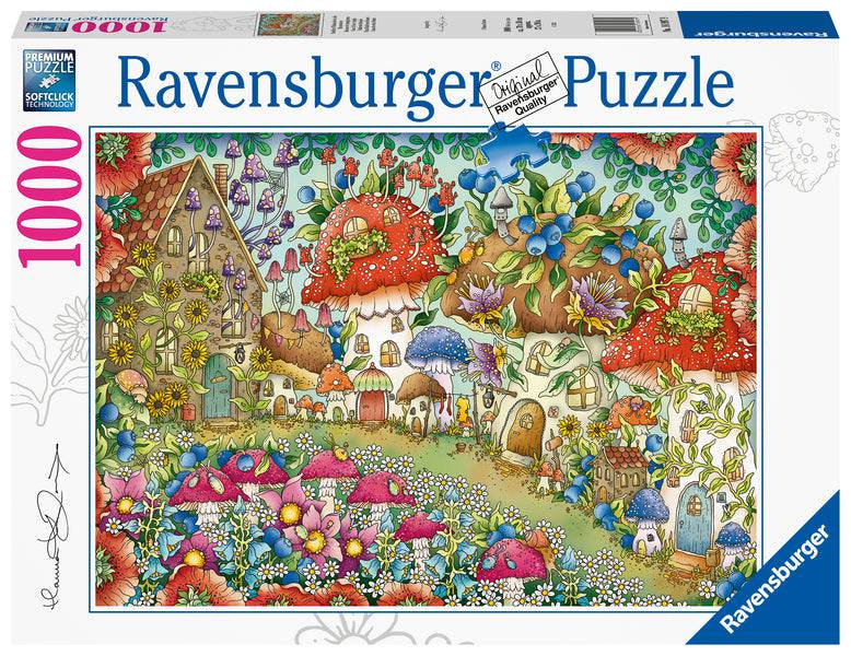 Ravensburger Puzzle | 1000pc | Floral Mushroom Houses