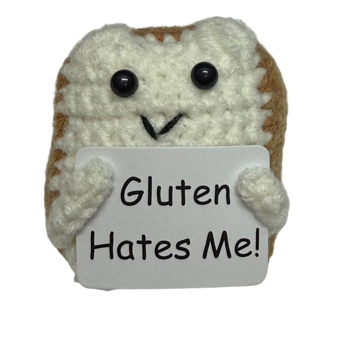 Gluten Hates Me - Mini Hand Crochet Plush Support