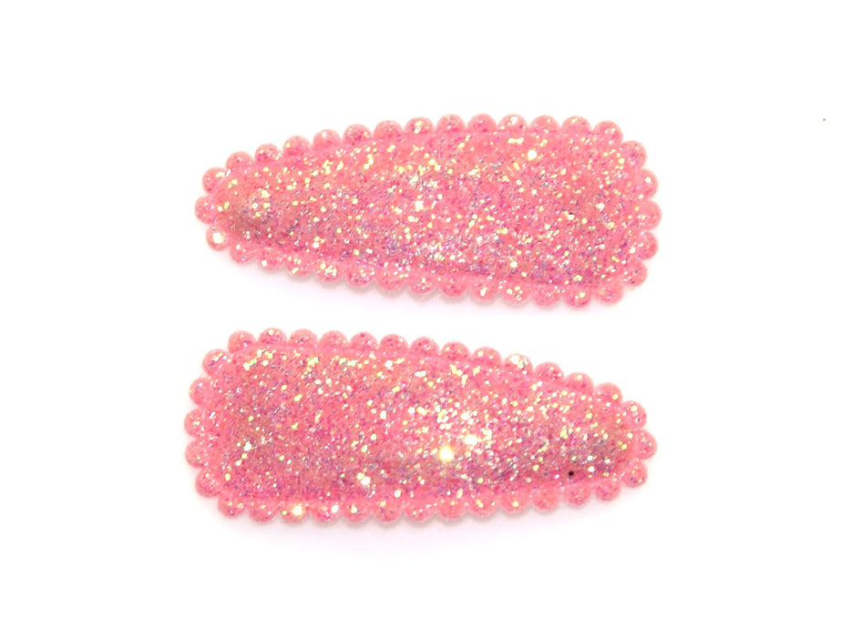 Hair Snaps - Small Glitter Pink