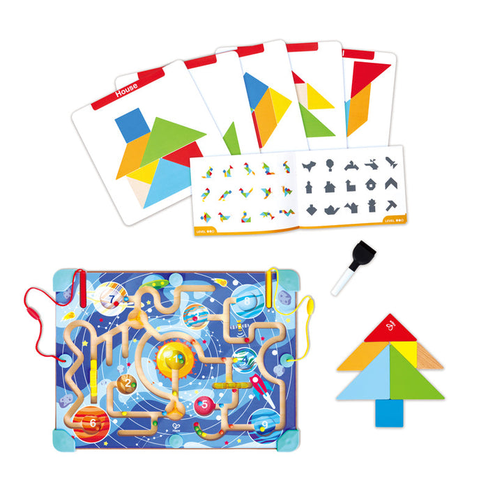Hape | 2 in 1 Space Maze & Tangram Board