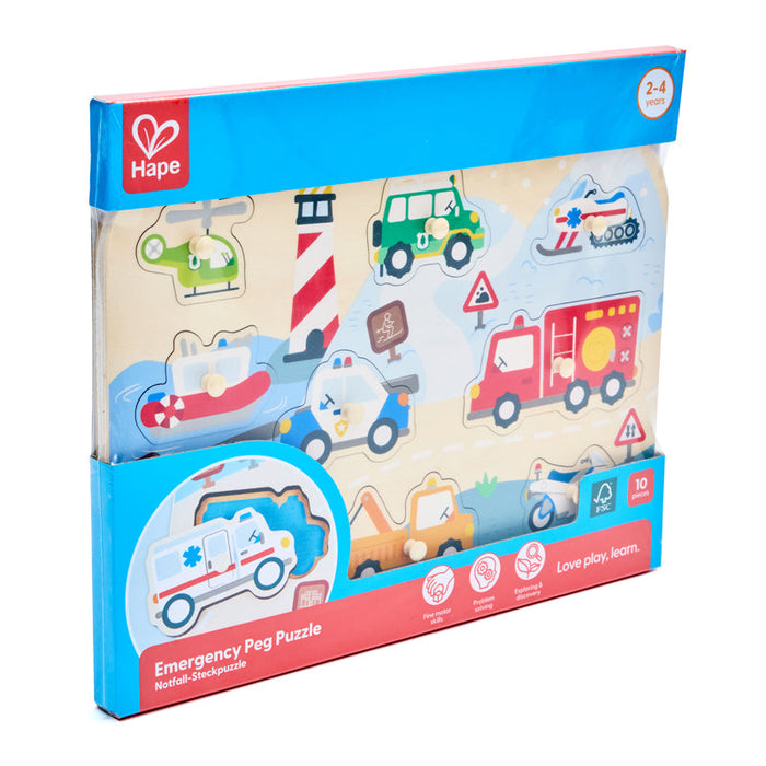 Hape | Emergency Vehicles Peg Puzzle
