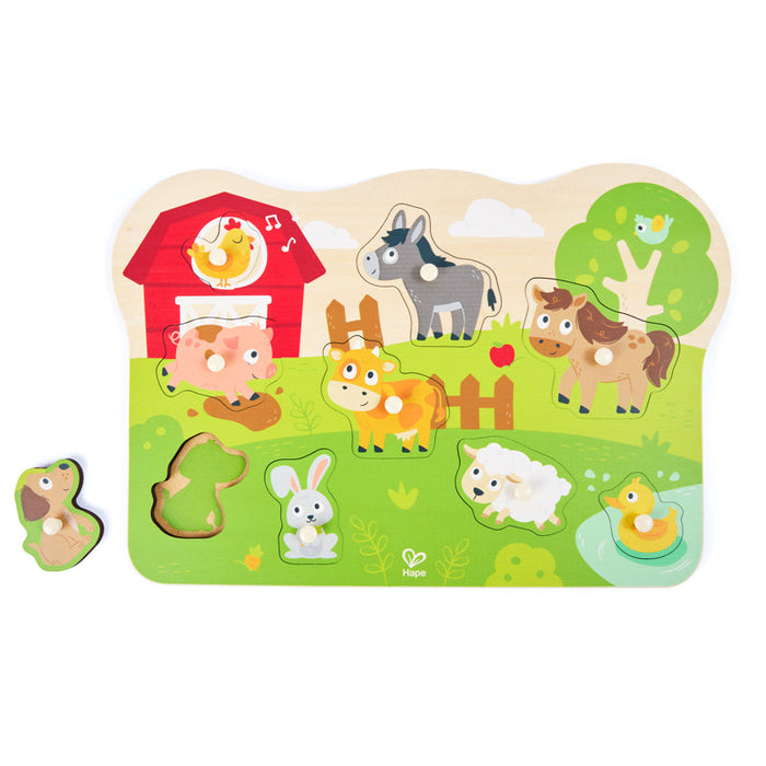 Hape | Farm Animals Peg Puzzle
