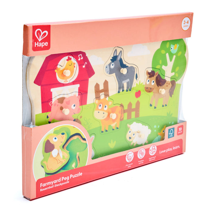 Hape | Farm Animals Peg Puzzle