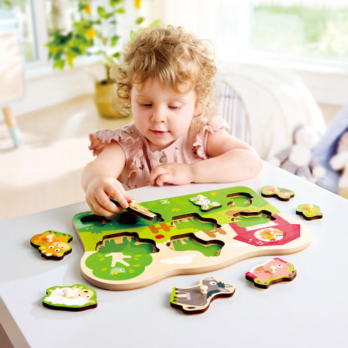 Hape | Farm Animals Peg Puzzle