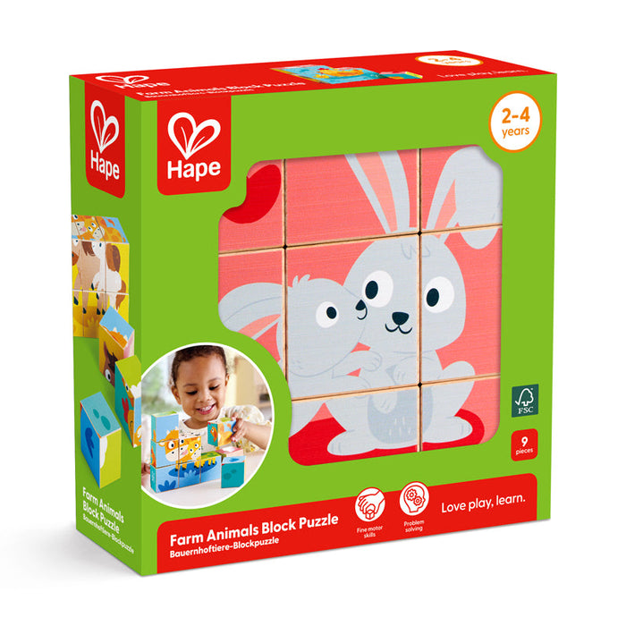 Hape | Farm Wooden Blocks Puzzle