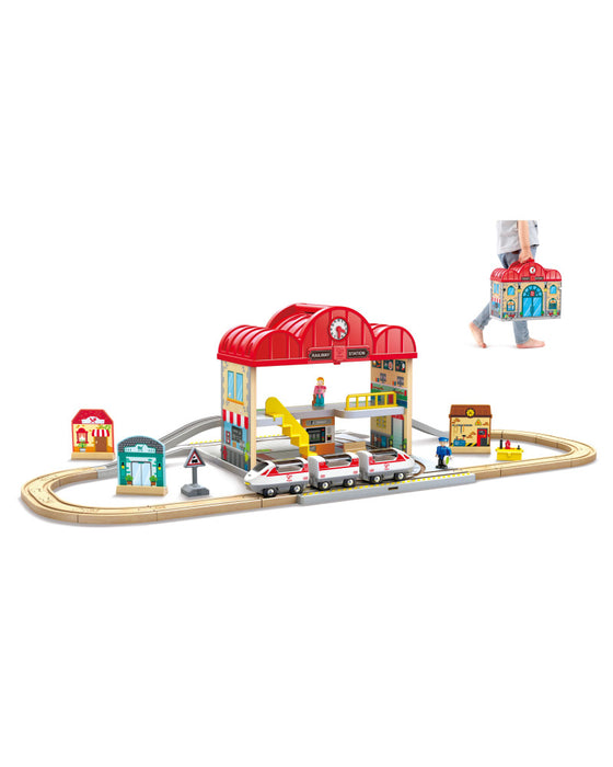 Hape | Portable Train Station Set