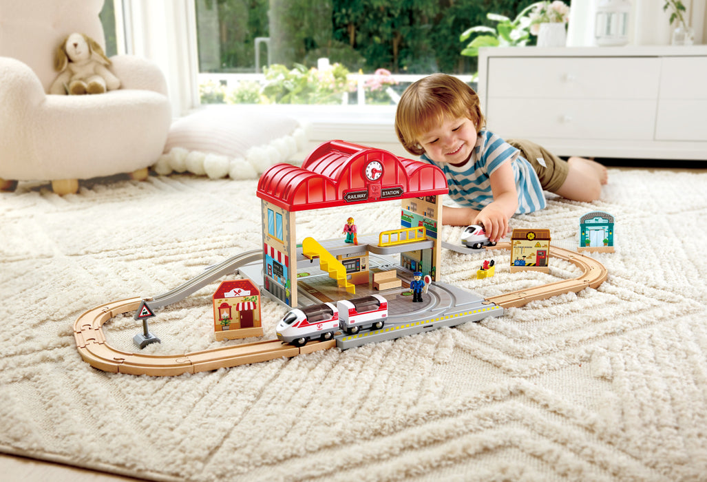Hape | Portable Train Station Set