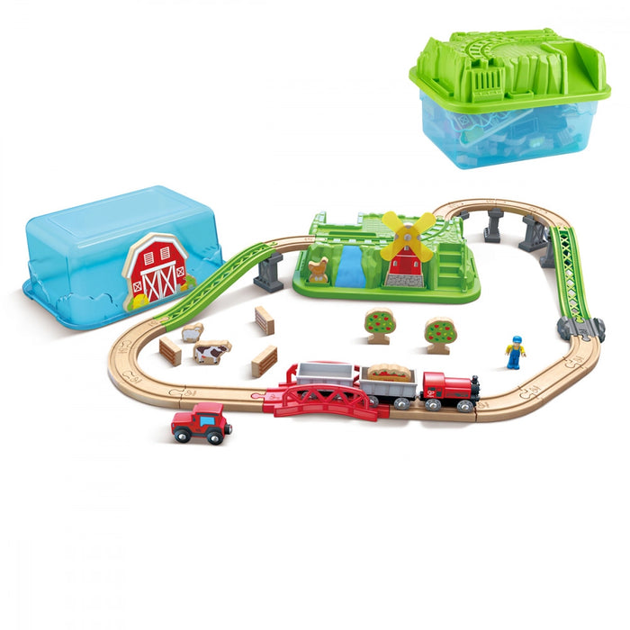Hape | Railway Countryside Train Bucket Set