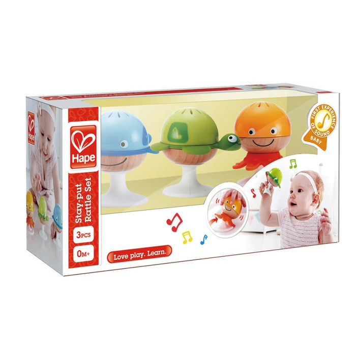 Hape | Stay-Put Rattle Set