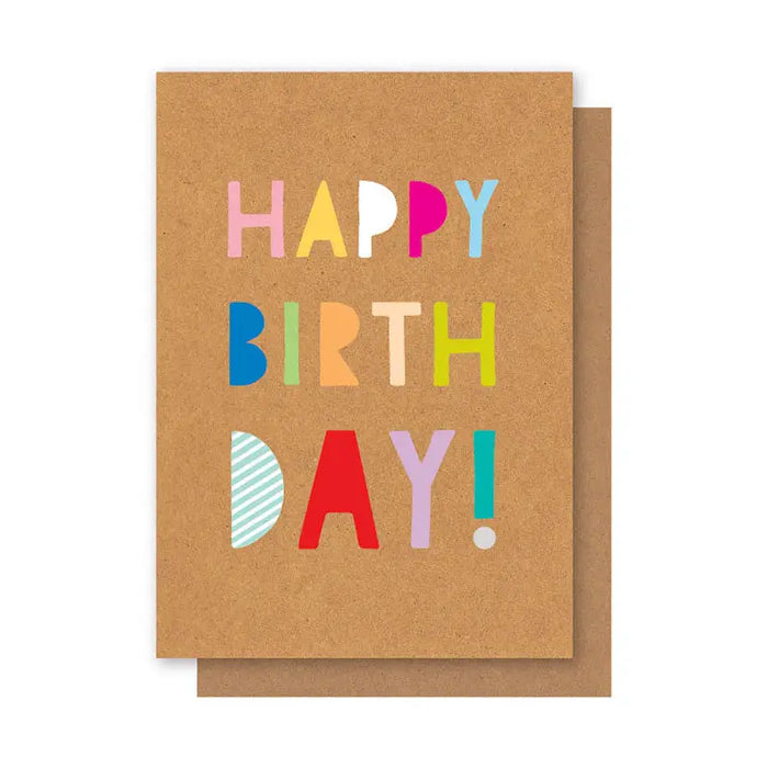 Happy Birthday Card - Colourful Letters