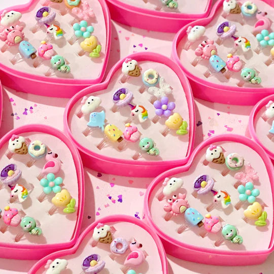 Heart Ring Set - 12 piece