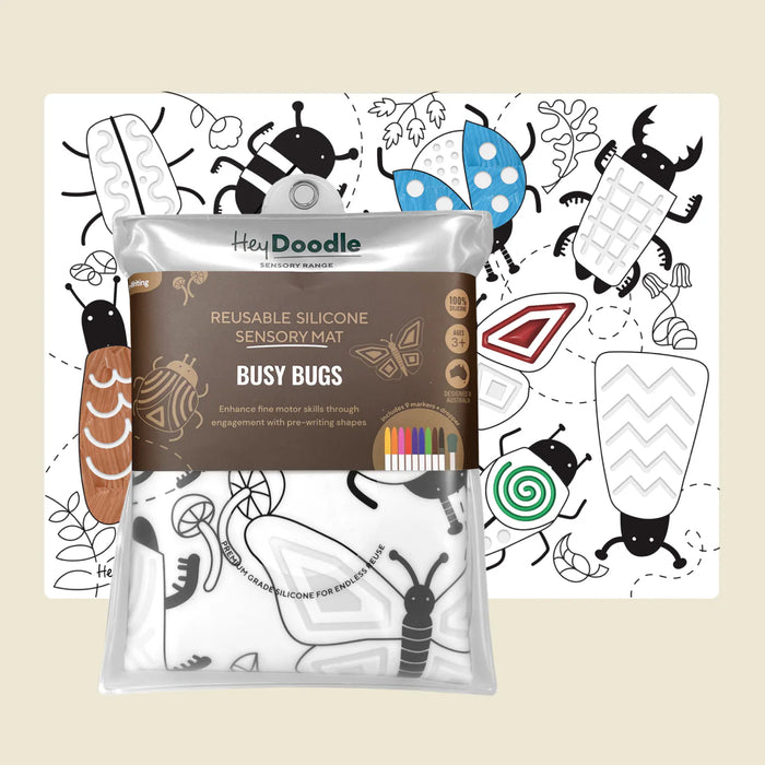 Hey Doodle | Busy Bugs Sensory Colouring & Doodle Mat