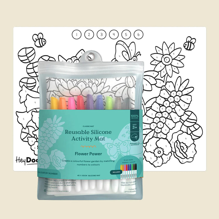 Hey Doodle | Flower Power Classic Colouring & Doodle Mat