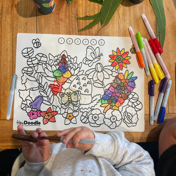 Hey Doodle | Flower Power Classic Colouring & Doodle Mat