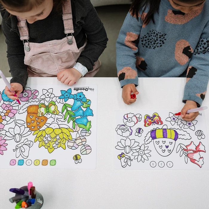 Hey Doodle | Flower Power Mini Colouring & Doodle Mat