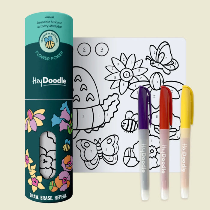 Hey Doodle | Flower Power Mini Colouring & Doodle Mat